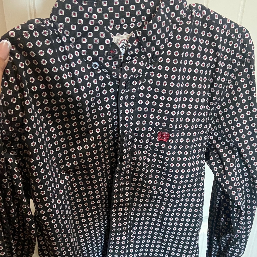 Boys black  and White Patterned Shirt